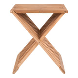Janssen - kruk - naturel - teakhout - 40x40x45 cm