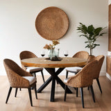Mia - eettafel - tabak - mango hout - ø120cm