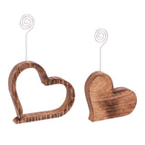 Eva - fotohouder set - harten - massief mangohout - 2 stuks
