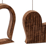 Eva - fotohouder set - harten - massief mangohout - 2 stuks