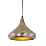 Michael - hanglamp - goud/zilver - gehamerd metaal - Ø 30 x H 28 cm