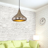 Michael - hanglamp - goud/zilver - gehamerd metaal - Ø 30 x H 28 cm