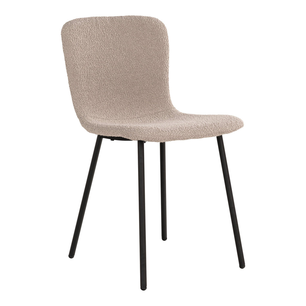 Smith – Esszimmerstuhl – Beige Bouclé – Stahl – 2 Stück