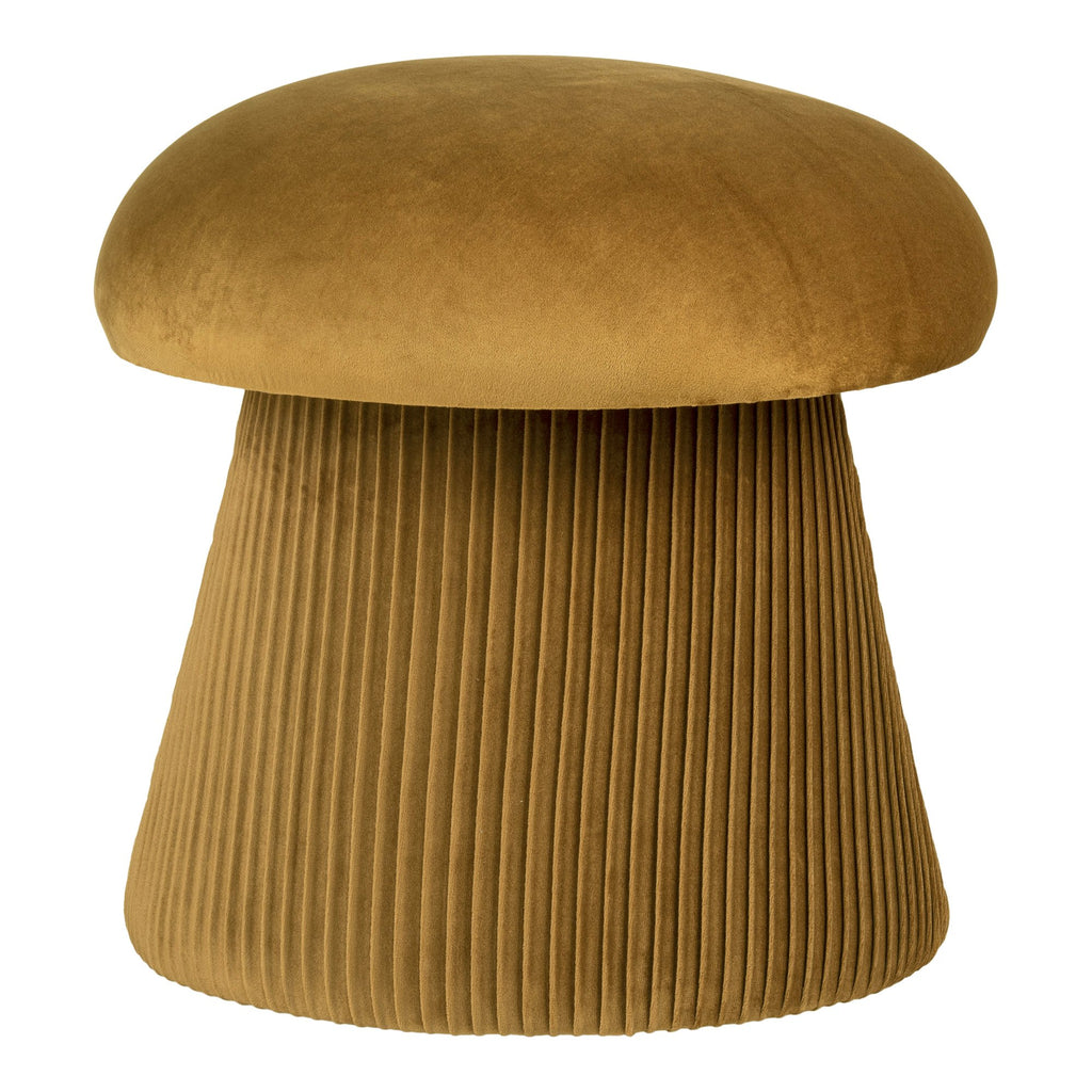 Robinson - Hampton Pouf - Okergeel - Velvet - Ø39x42 cm