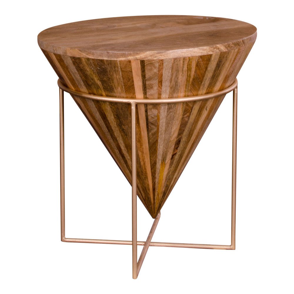 Peters - Table basse Hapur - Bois de manguier naturel - Acier - 45x45cm