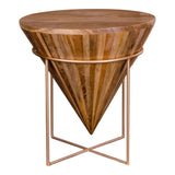 Peters - Table basse Hapur - Bois de manguier naturel - Acier - 45x45cm