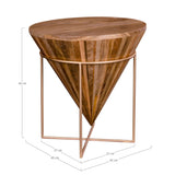 Peters - Table basse Hapur - Bois de manguier naturel - Acier - 45x45cm