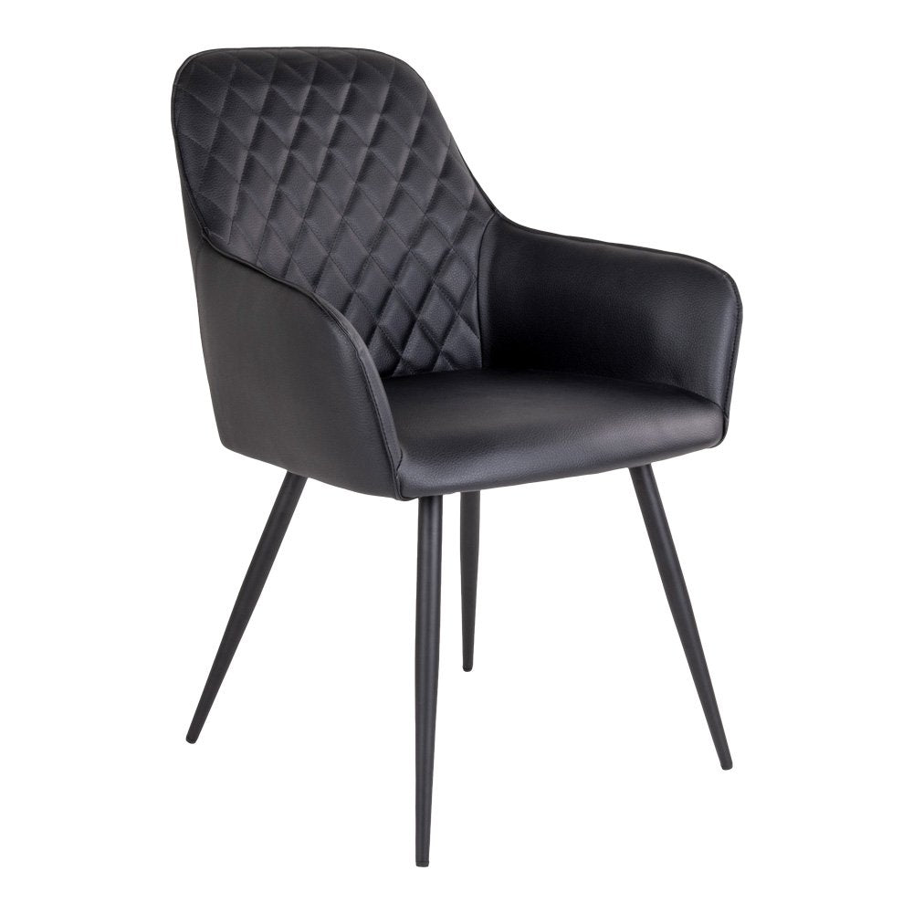 De Boer - Chaise de salle à manger - PU noir - acier - 47x45x90 cm