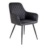 De Boer - Chaise de salle à manger - PU noir - acier - 47x45x90 cm