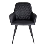De Boer - Chaise de salle à manger - PU noir - acier - 47x45x90 cm