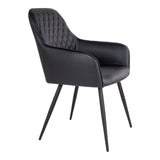 De Boer - Chaise de salle à manger - PU noir - acier - 47x45x90 cm