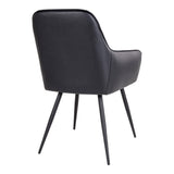 De Boer - Chaise de salle à manger - PU noir - acier - 47x45x90 cm