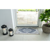 Amelia - Deurmat - blauw - chenille polyester - 50x80 cm