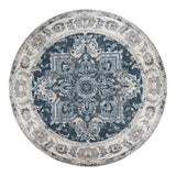 Jansen - Tapis Havana - Bleu - Chenille Polyester - Ø200 cm