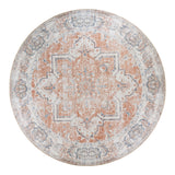 Robinson - Havana Tapijt - Oranje/Blauw - Chenille Polyester - Ø200 cm