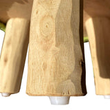 Emma – Fußhocker – Jeansblau – Baumwolle und Teak – Ø 35 cm, Höhe 45 cm