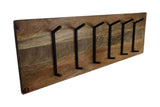 Garderobenständer – 90 x 11 x 30 – Natur/Schwarz – Mangoholz/Metall