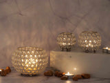 Mia - kerzenhouder set - goud of zilver - kristal - 3 stuks