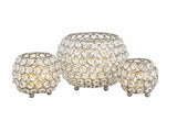 Mia - kerzenhouder set - goud of zilver - kristal - 3 stuks