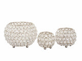 Mia - kerzenhouder set - goud of zilver - kristal - 3 stuks