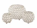 Mia - kerzenhouder set - goud of zilver - kristal - 3 stuks