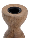 Evelyn - kaarsenhouder - hout - 20/13x6cm - set van 2