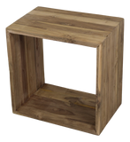 Kubus bijzettafel - gerecycled teak - 45x30x45
