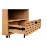 Michael - Bijzettafel - eiken fineer - zwart metaal - 50x40x50 cm