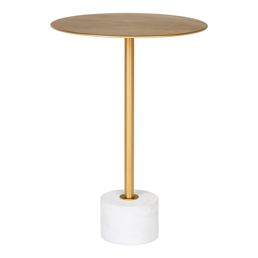 David - Table d'appoint - laiton et marbre - Ø41x58 cm