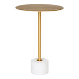 David - Table d'appoint - laiton et marbre - Ø41x58 cm