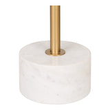 Blanc - Table d'appoint - laiton et marbre - Ø51x52 cm