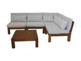 Table de jardin lounge Aruba - 80x80x30 - Naturel - teck