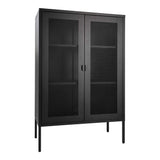 Joseph - Vitrine - Schwarz - Stahl - 80x40x180 cm