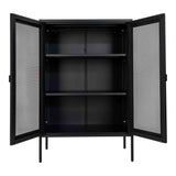 Joseph - Vitrine - Schwarz - Stahl - 80x40x180 cm