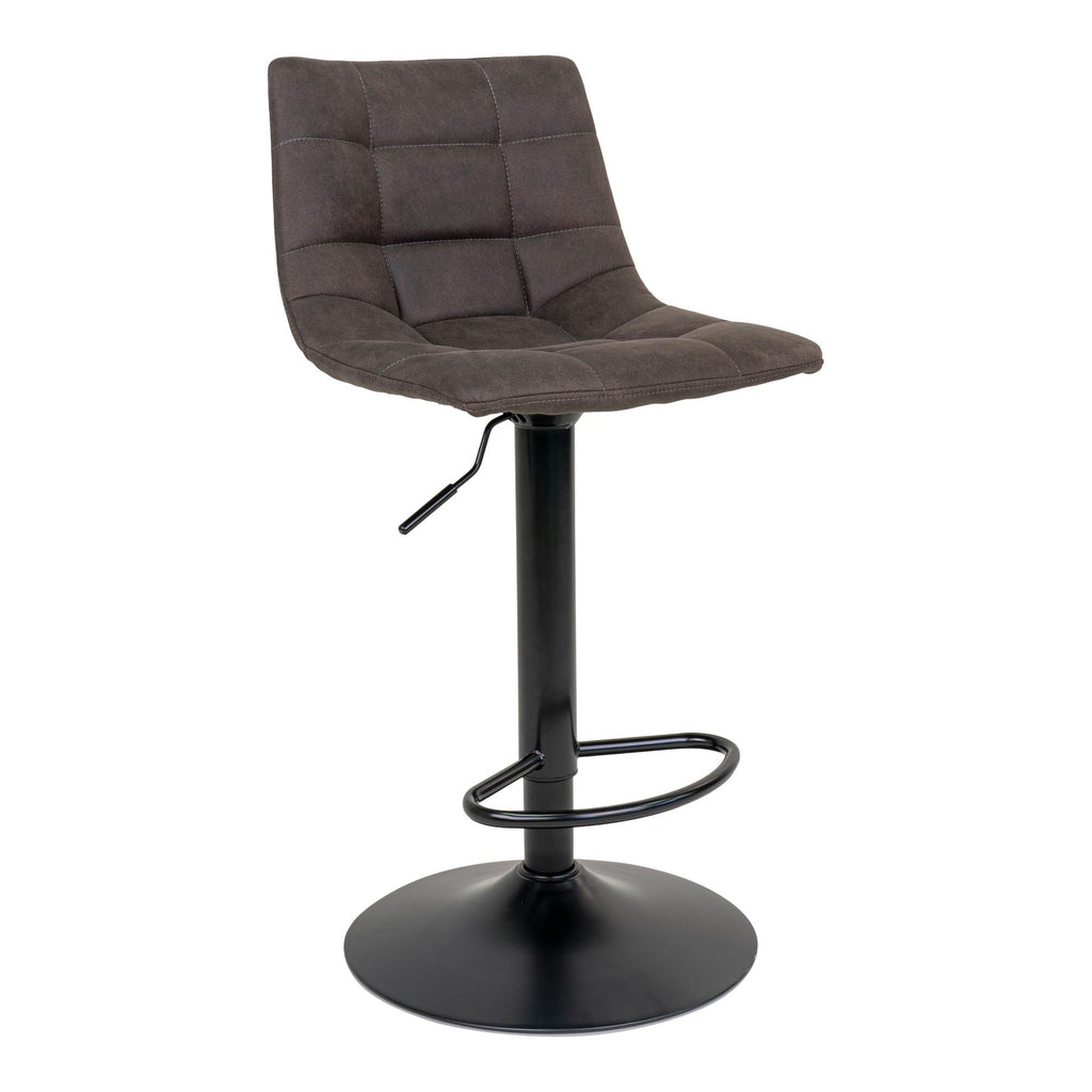 Sara - barkruk - donkergrijs - microfiber en staal - 63-83 cm