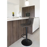 Sara - barkruk - donkergrijs - microfiber en staal - 63-83 cm
