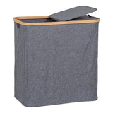 Visser - wasmand - donkergrijs - bamboe/textiel - 54x33x54 cm