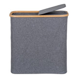 Visser - wasmand - donkergrijs - bamboe/textiel - 54x33x54 cm