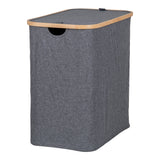 Visser - wasmand - donkergrijs - bamboe/textiel - 54x33x54 cm