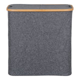 Visser - wasmand - donkergrijs - bamboe/textiel - 54x33x54 cm