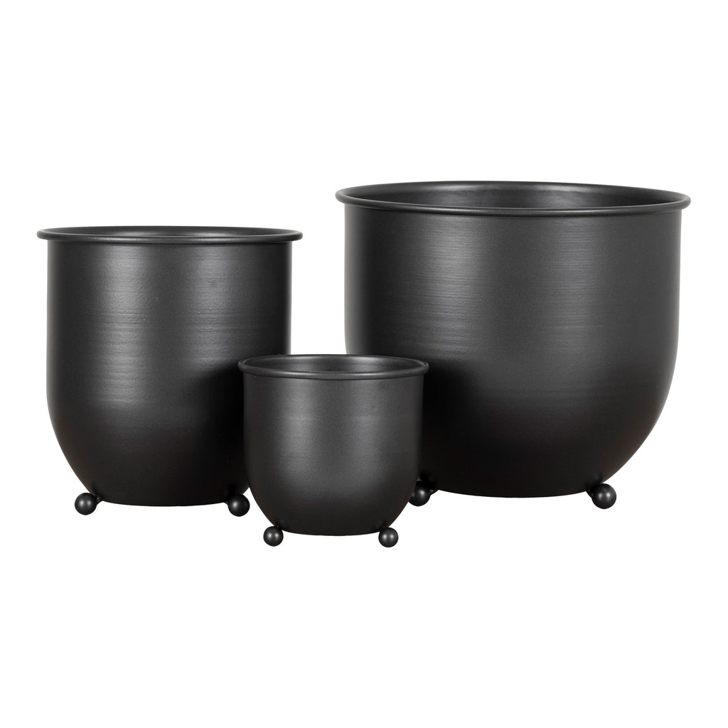 Harris - Blumentöpfe - schwarzes Metall - 3er-Set