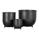 Harris - Blumentöpfe - schwarzes Metall - 3er-Set