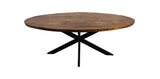 Ovaler Esstisch Melbourne - 180x100x76 - Natur - Mangoholz/Eisen