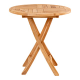 Thomas - eettafel - natuurlijk - teakhout - Ø70x75cm