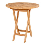 Thomas - eettafel - natuurlijk - teakhout - Ø70x75cm
