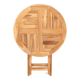 Thomas - eettafel - natuurlijk - teakhout - Ø70x75cm