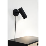 Williams - wandlamp - zwart - staal - 190 cm snoer