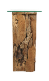 Pilier Racine - Blanc - Teck - 30x30x80