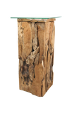 Pilier Racine - Blanc - Teck - 30x30x80