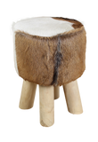 Poef rond - ø33 cm - geitenhuid